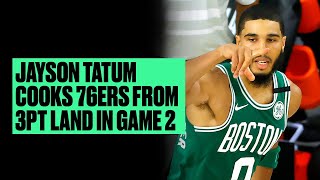 Jayson Tatum Banks In Wild 3-Pointer From Near Half Court In Career Playoff Performance