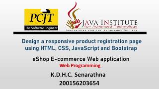 Web Project Task 12 | 1st Year | Semester 01 | Java Institute | Hasini Senarathna