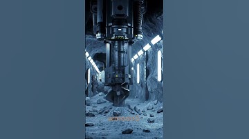 #Futuristic #Tunnel Boring Machine# Building #Clear Tunnel on the #Moon#ai