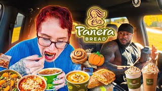 TRYING PANERA BREAD’S NEW FALL MENU WHILE MY BUFF HUSBAND WATCHES… @panerabread 