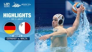 Germany vs. Malta Highlights | Group C | European Water Polo Championships 2024