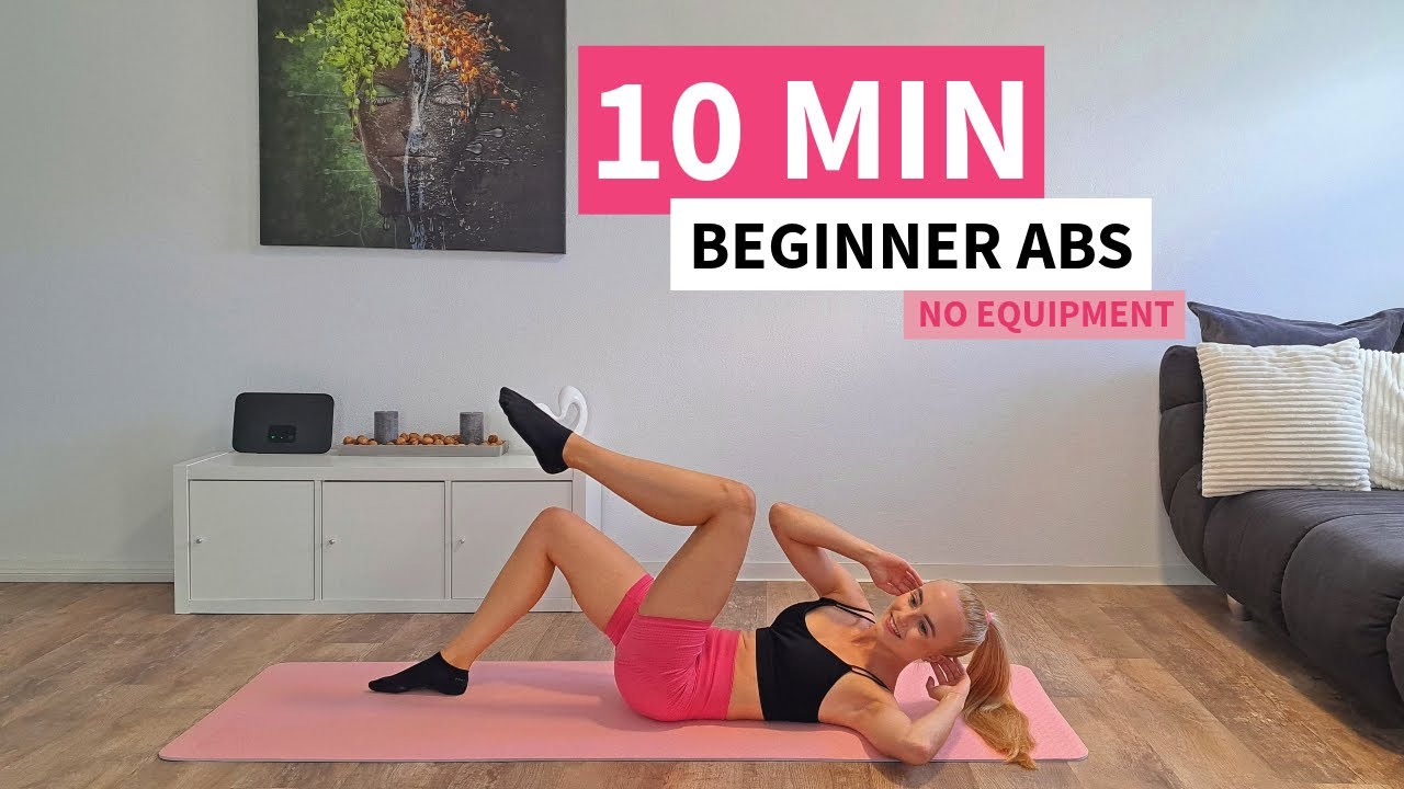 10 MIN BEGINNER ABS - no equipment - YouTube
