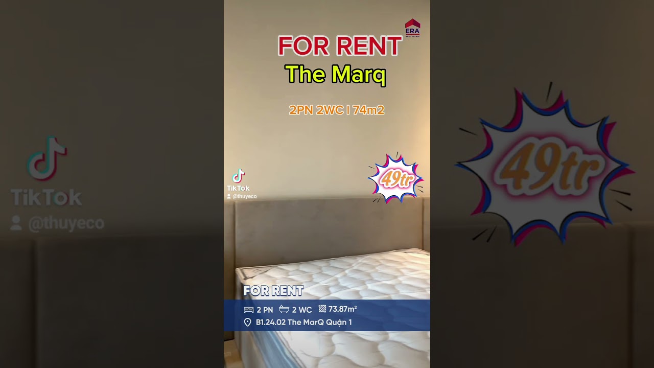 The Marq Q1 - Cho thuê 2PN full nội thất tầng cao 