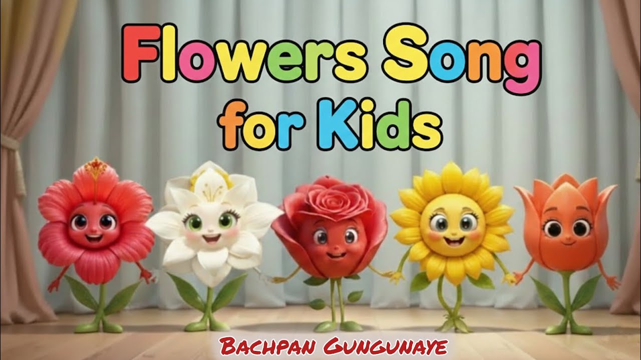 Flowers Dance Song for Kids 🌺🌹 Fun Learning Flower Names Rhyme🌼🌻 | Bachpan Gungunaye 🎶🌈