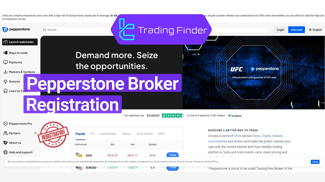 💰 Pepperstone Broker Registration - Using Email, Apple ID, or Facebook in 2025 [Tradingfinder]