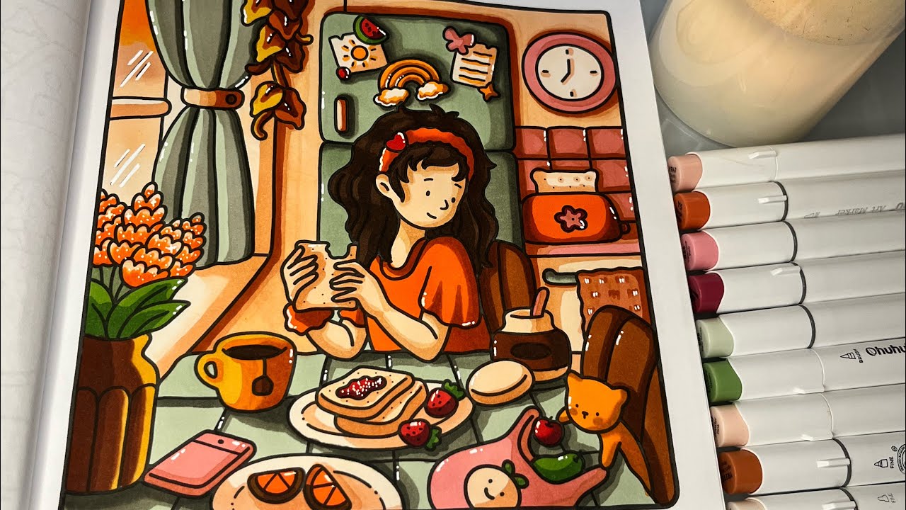 Girl Moments by Coco Wyo | Relaxing ASMR | Ohuhu Alcohol Markers 