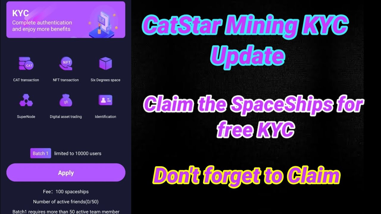 CatStar Mining KYC Update | Claim Ships for free KYC | Tamil