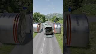 City Bus vs Hydraulic Crush - BeamNG.Drive #shorts
