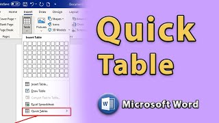 How to use Quick Table in Microsoft Word