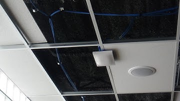 Wired Communications installing CAT 6 cabling, PoE Speakers, and Wireless Access Points