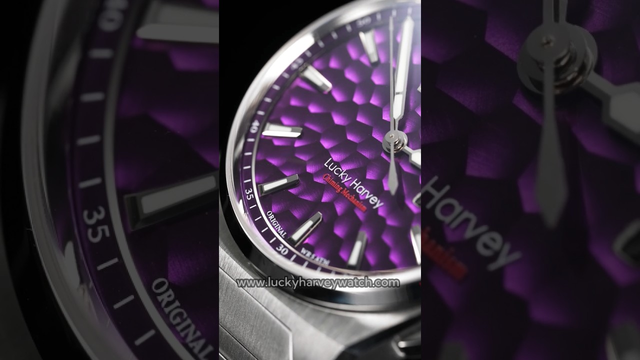 Hammered pattern dial with diamond-cut-like texture,Lucky harvey chiming watch