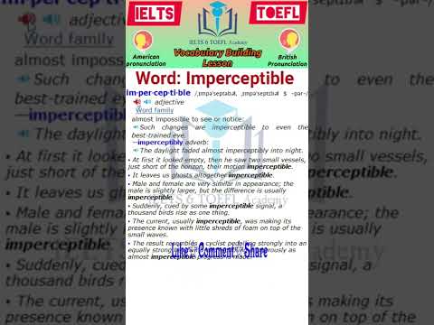 Video: Significato impercettibile in inglese?