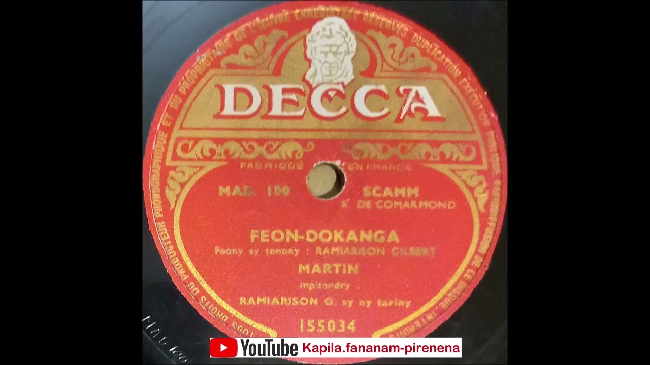 Ramiarison Gilbert - Feon-dokanga (Decca original 78 tours) - Madagascar.