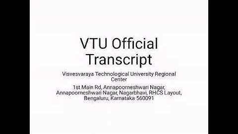 Before you request VTU Official Transcript - Watch This