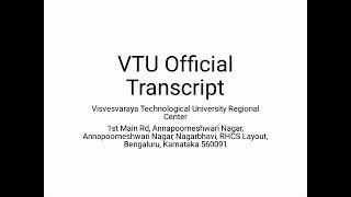 Before you request VTU Official Transcript - Watch This