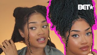How To Bri Halls High Curly Puff Tutorial On Natural Hair Hot Girl Style