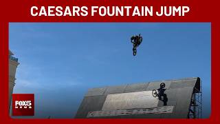X Games medalist completes jumps at Caesars Palace fountains