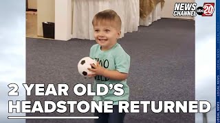 After Being Repossessed, the Headstone From a 2 Year Old's Grave is Returned