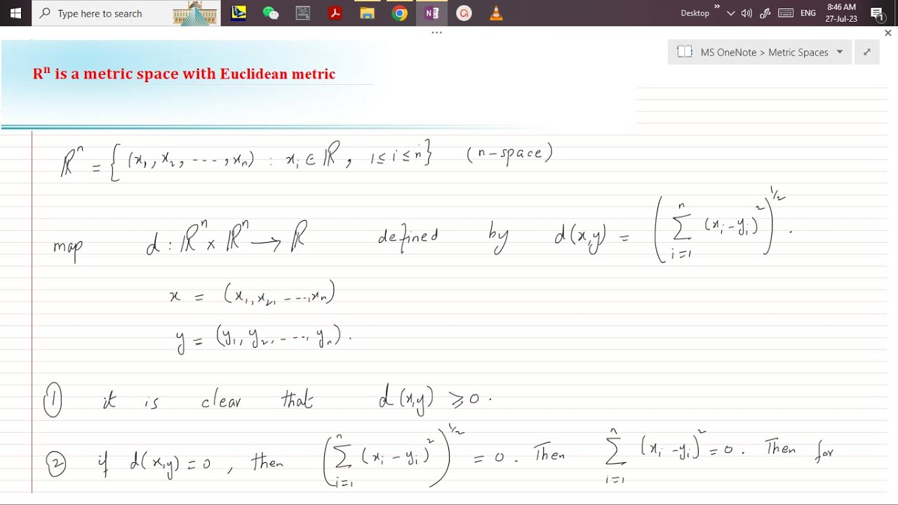 R^n is a Metric Space || Theory of Metric Spaces - YouTube