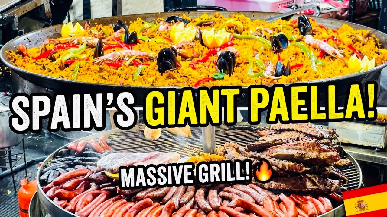 Spain Street Food Festival! Massive Spanish Paella & BBQ Grill | Feria de España