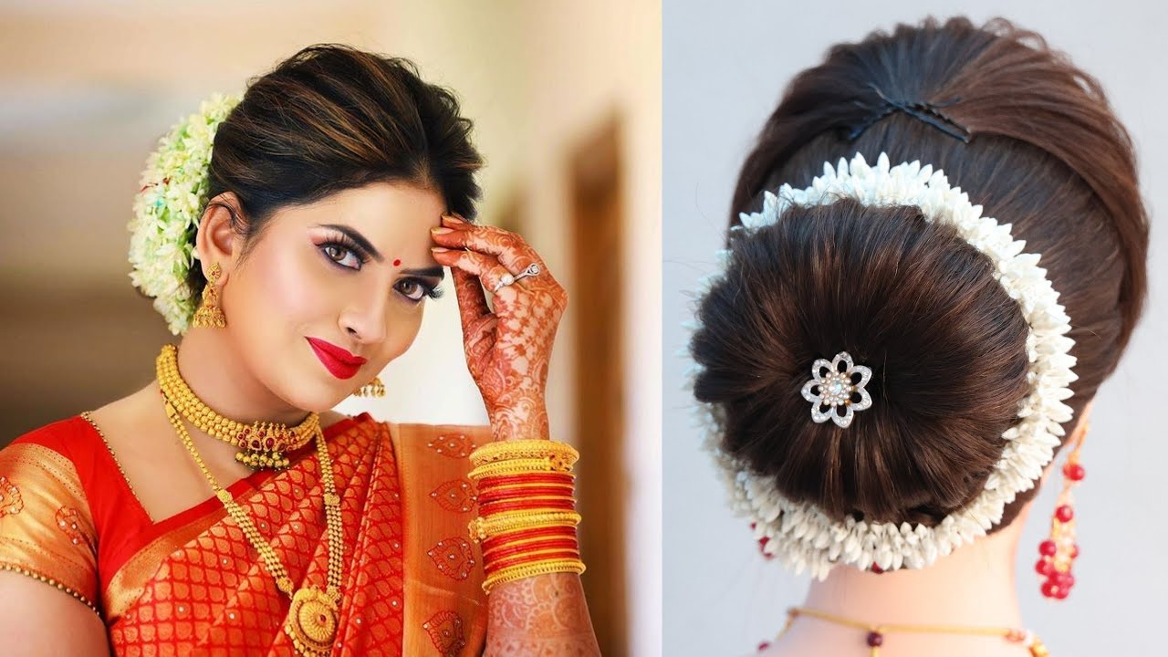 Indian Bridal Hairstyle Ideas with Gajra