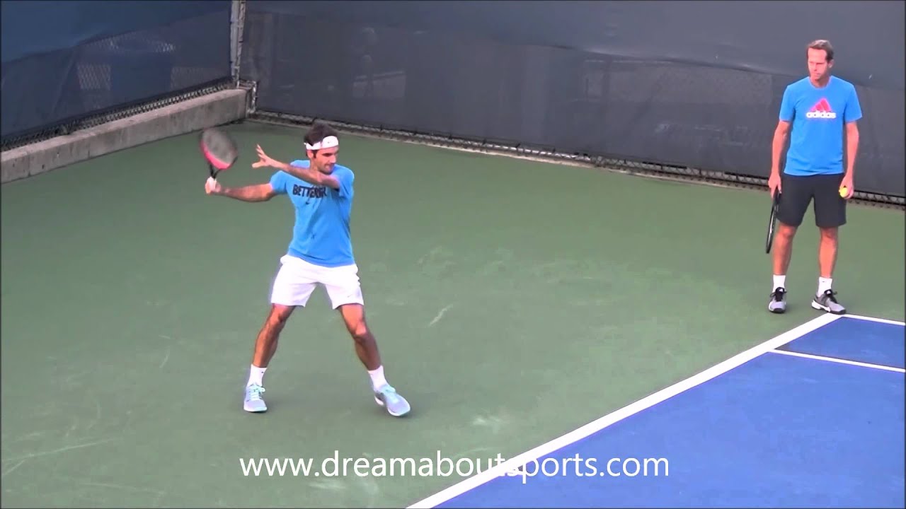 Roger Federer Forehand slow motion from practice session ...