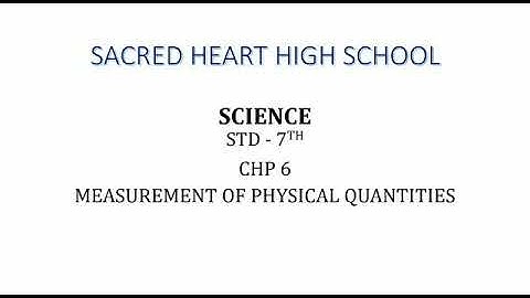 Std: VII: Science: Chp 6: Measurement of Physical quantities