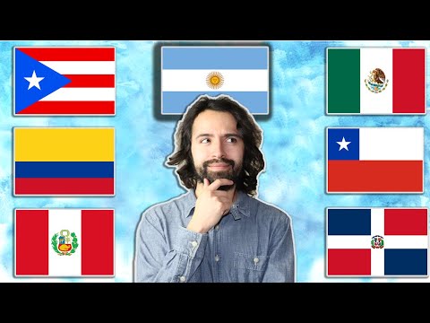 Different Accents in Spanish .Puerto Rico, Colombia, Mexico, Argentina, Peru, Chile, DR