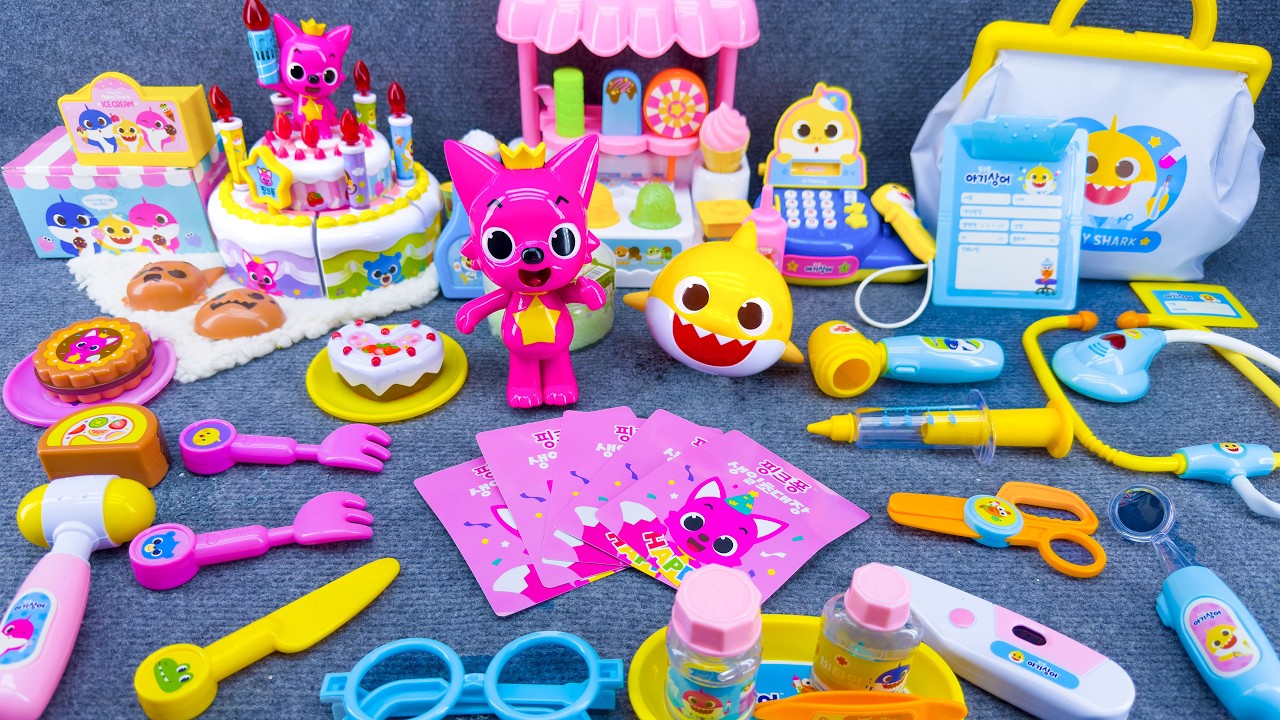 60 Minutes Satisfying Unboxing Pinkfong Birthday Cake Toys, Baby Shark Doctor Playset Review