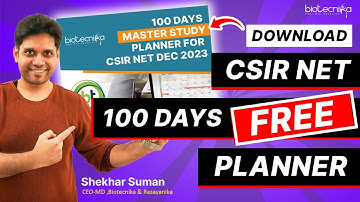 100 Days CSIR NET Life Science Master Study Planner - FREE Download + RAFTAAR Super Fast Revision