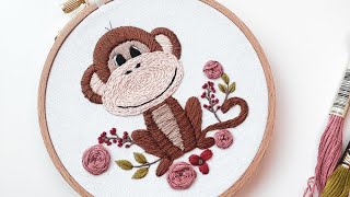 Cheeky Monkey Embroidery Tutorial | Embroidery for Beginners | Embroidery Pattern and Tutorial |