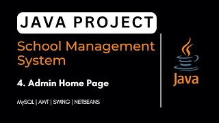 04. School Management System Java Project | Admin Home Page