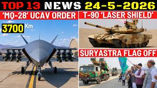 Indian Defence Updates : MQ-28 Order,T-90 Laser Shield,Prachand Tank-Killer,Suryastra Flag Off