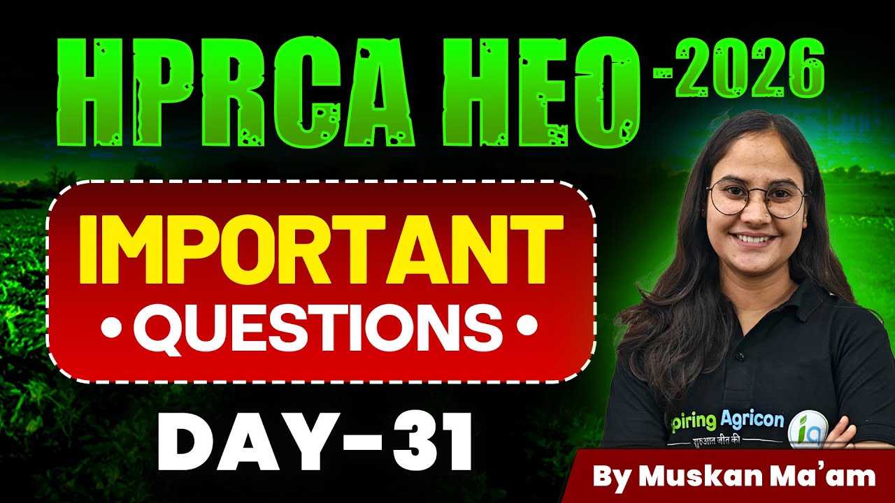 HPRCA HEO Exam - 2026 | Important questions | HP Horticulture Extension Officer | Muskan ma'am