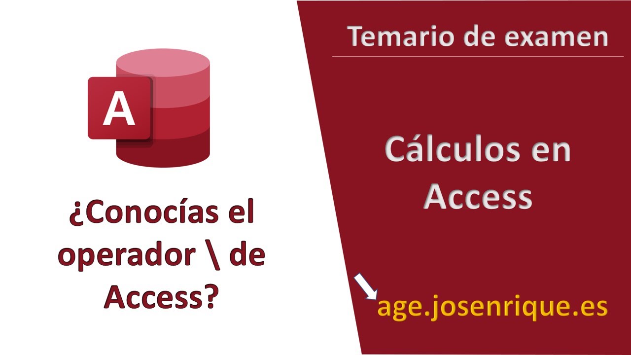 Temario y Test Oposiciones 【Domina Access】 Operador Barra Invertida
