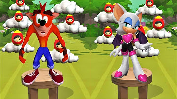 Crash Bandicoot: On the Run vs Sonic Dash Rouge Sonic New Characters UPDATE All Characters Unlocked