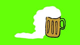 Cartoon Beer Mug Element - Animated Drink FX  Green Screen