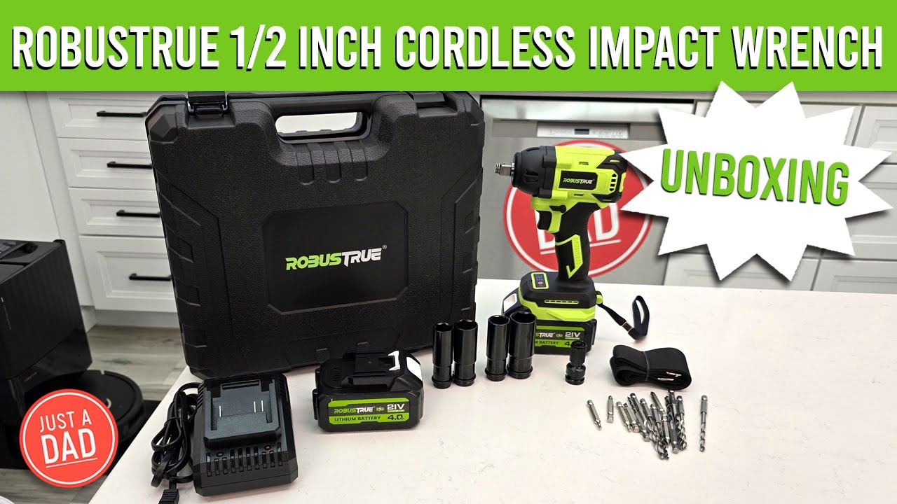 Robustrue 1/2" Cordless Impact Wrench UNBOXING