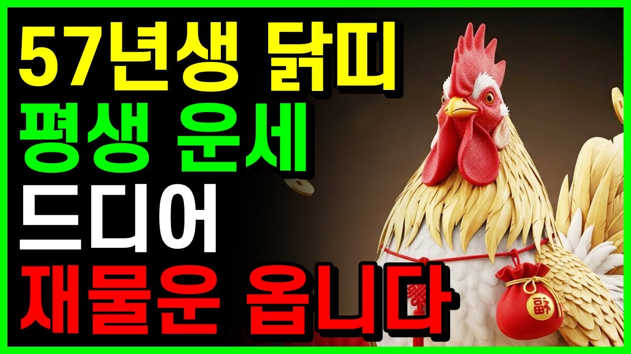 닭띠 평생운세 1957년생 69세 정유생 운명 완전분석 평생 고생한 모든 날 끝 황금빛 전성기 시작 닭띠 재물운 금전운 귀인운 건강운 평생운세