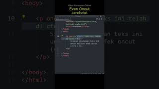 Belajar JavaScript Pemula: HTML Attribute oncut & Event Handling