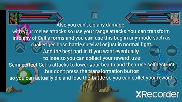 Bug that makes Cell invincible in Power Warriors