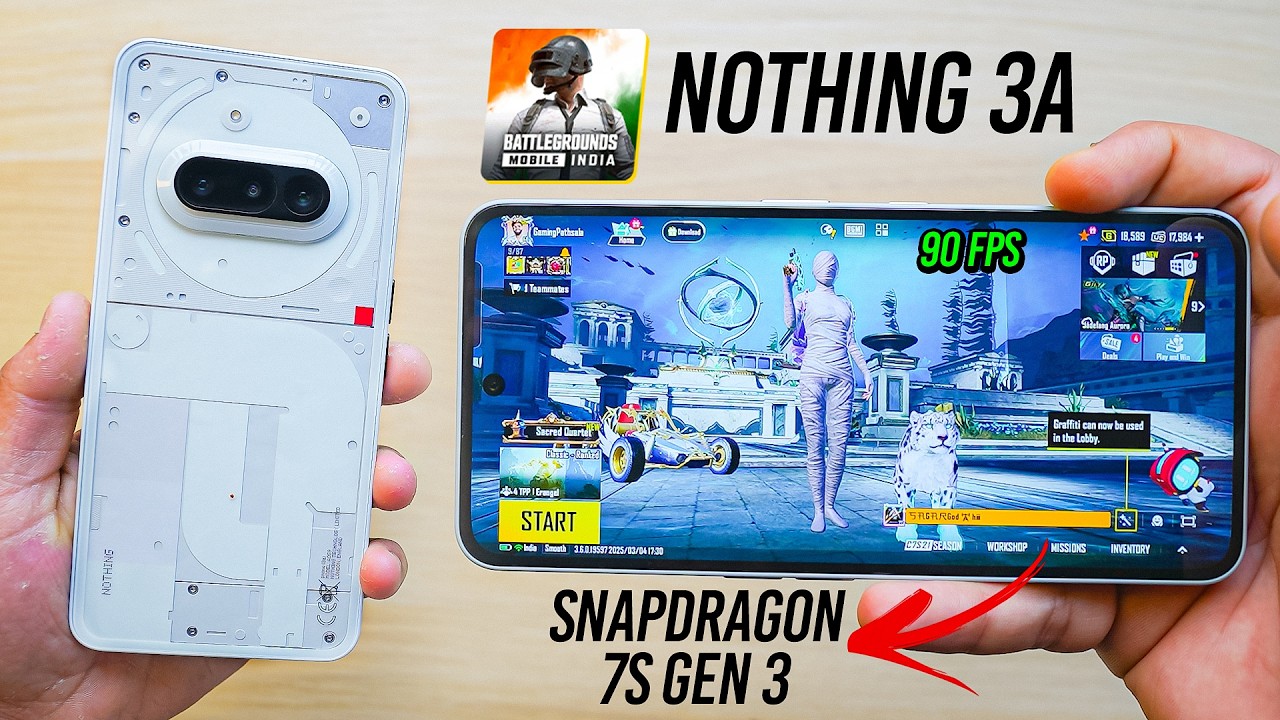 Nothing Phone 3a - BGMI Test 90 FPS 🔥 Heating & Battery Drain - YouTube