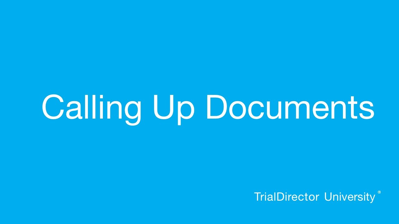 TrialDirector - Call Up Documents Using the Keyboard