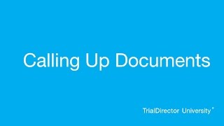 TrialDirector - Call Up Documents Using the Keyboard