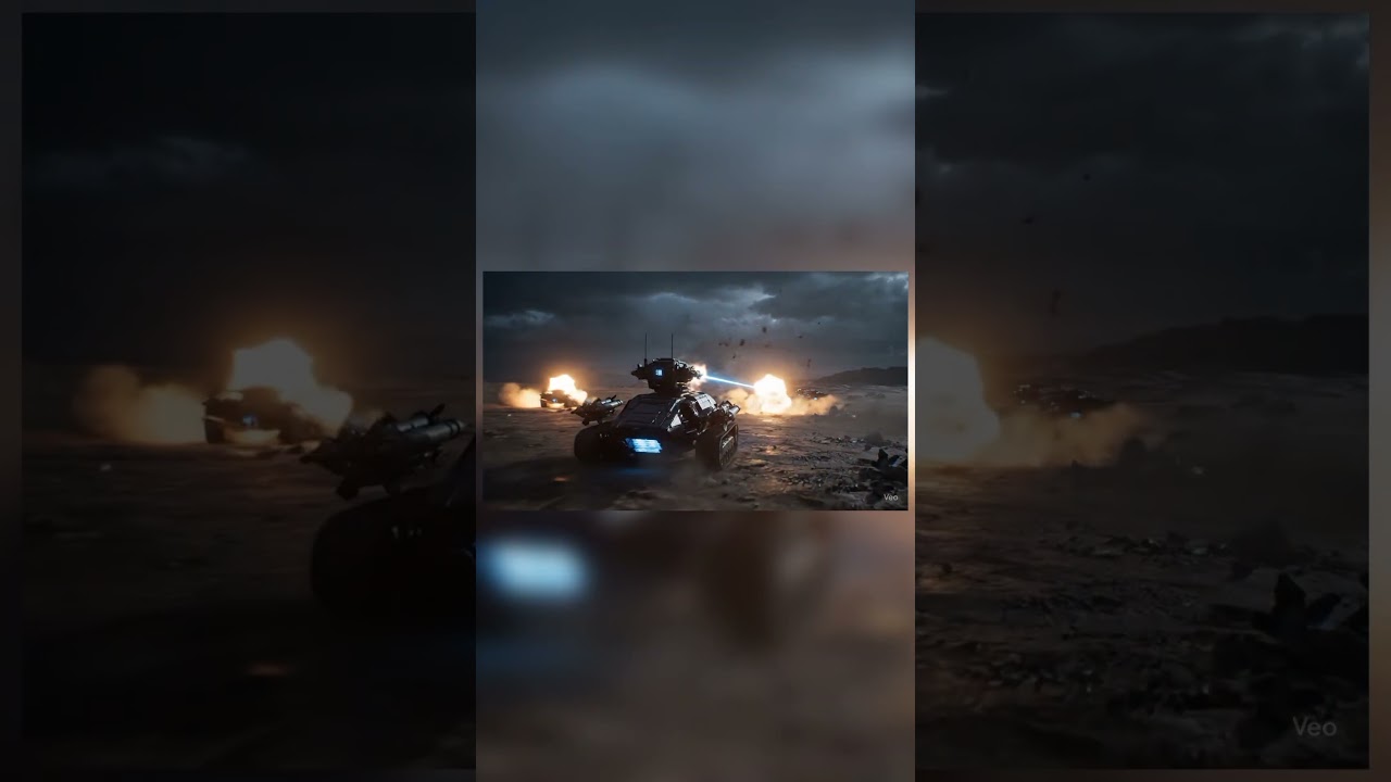 Tanker robots army defense remotely control area attack with smart laser enemies vehicle