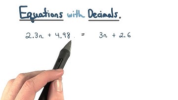 Equations with Decimals - Visualizing Algebra