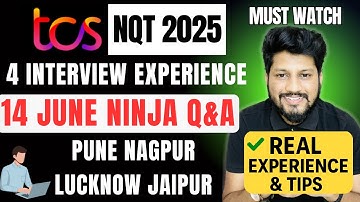 🔥 TCS NQT Ninja 4 Interview Experience 14 June 2025 | Full Process 🔥 What Really Happened Inside?