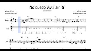 No puedo vivir sin ti Partitura y Tablatura del Punteo de Banjo ...