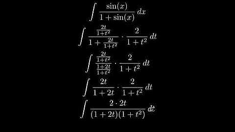 (Method 1) Integral of sin(x)/(1+sin(x)) (Weierstrass substitution)