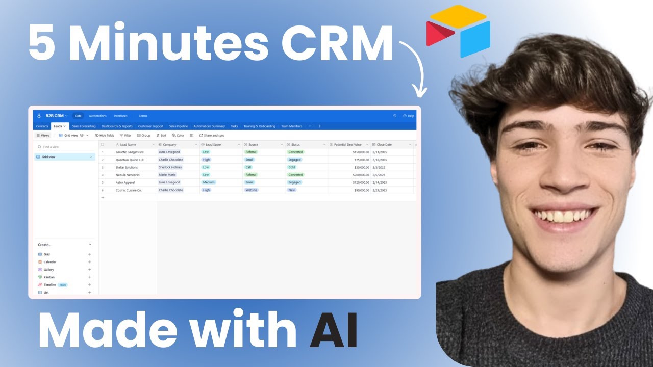 Build a CRM in 5 Minutes with Airtable AI CoBuilder – No Code Needed ...
